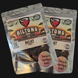 BBQ Biltong – Premium Beef 2x50g | Sliced – Free UK Shipping