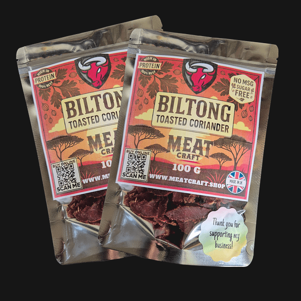 Coriander Biltong – Premium Beef 2x100g | Sliced - Free UK Shipping