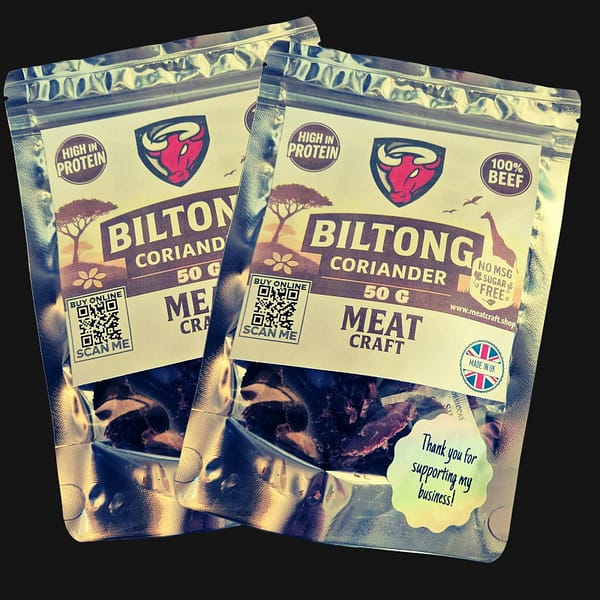 Coriander Biltong – Premium Beef 2x50g | Sliced - Free UK Shipping